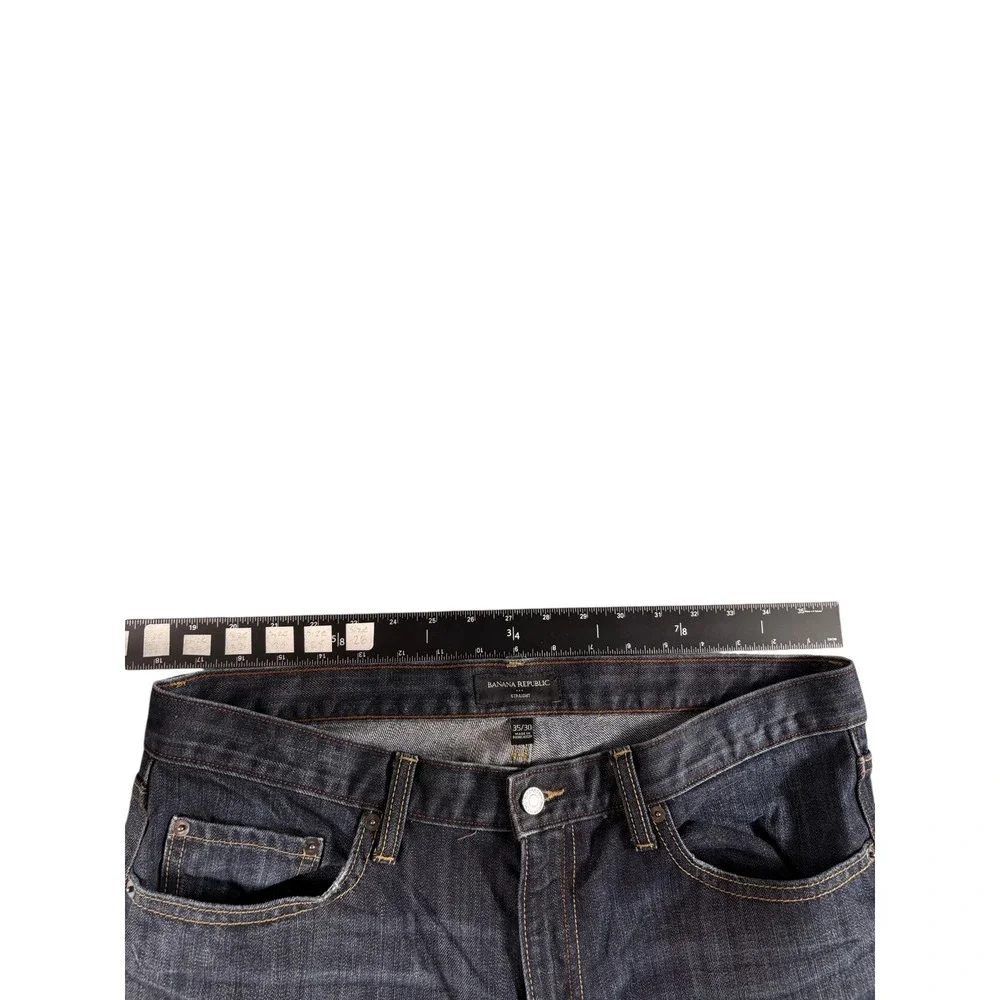 Banana Republic Jeans Men's 35x30 Dark Blue Straight Leg Faded Durable Baggy Y2K